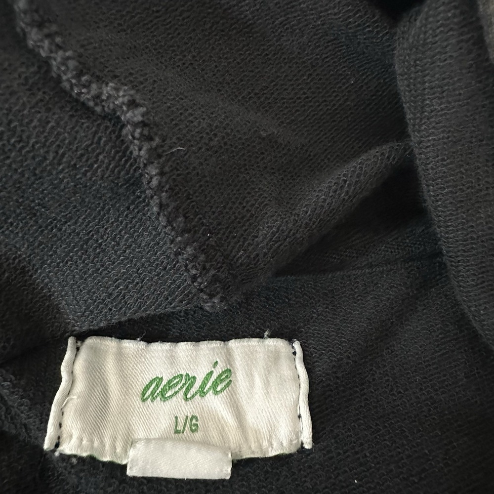 Aerie Sweatshirt Sunwashed Desert Hoodie Oversized Smoked Gray Women's Large - Picture 7 of 8